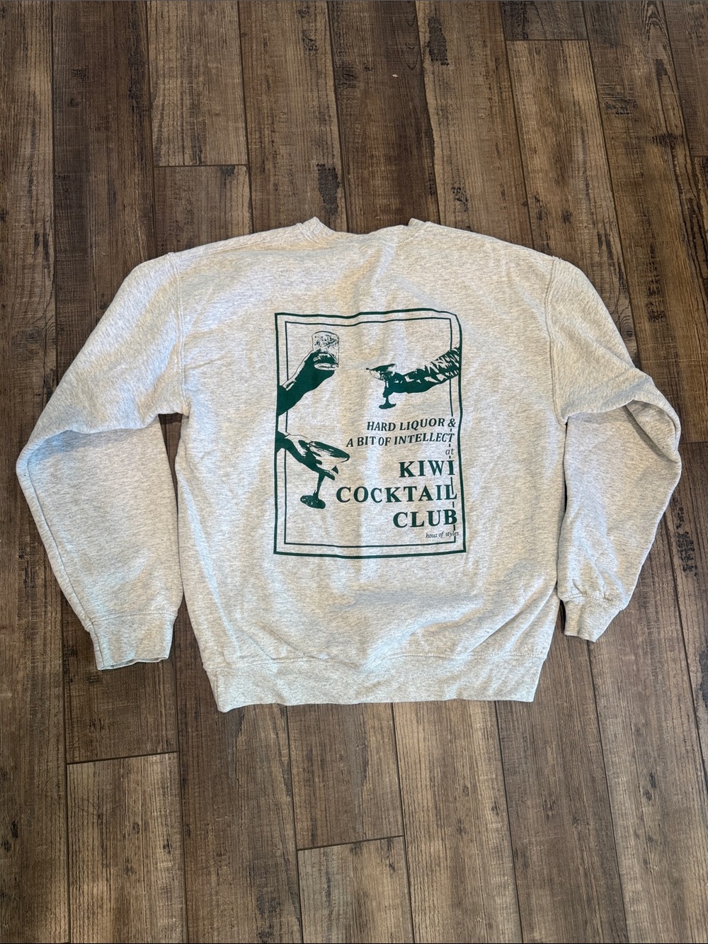 KIWI Cocktail Club Graphic Crewneck Sweatshirt - Light Gray